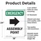 Signmission Assembly Point (Right Arrow) With Symbol, 18 in W x Rectangle, Aluminum OS-2PACK-EM-A-1824-V-10431 - alternate 7
